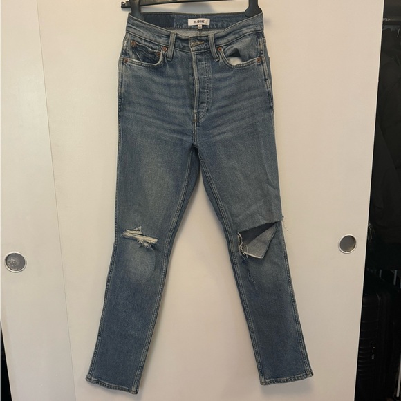 Re/Done Blue Distressed Women's Jeans - Picture 7 of 16